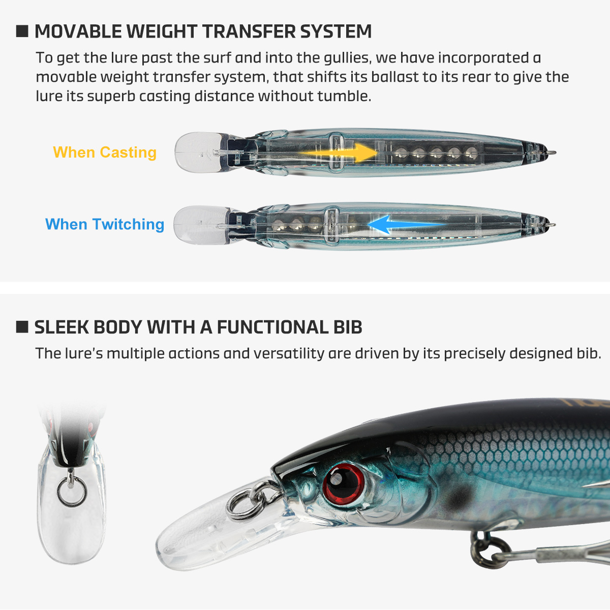 NOEBY 3PCs Minnow Fishing Lure - огляд і ціна Fishing Lure Jerkbait