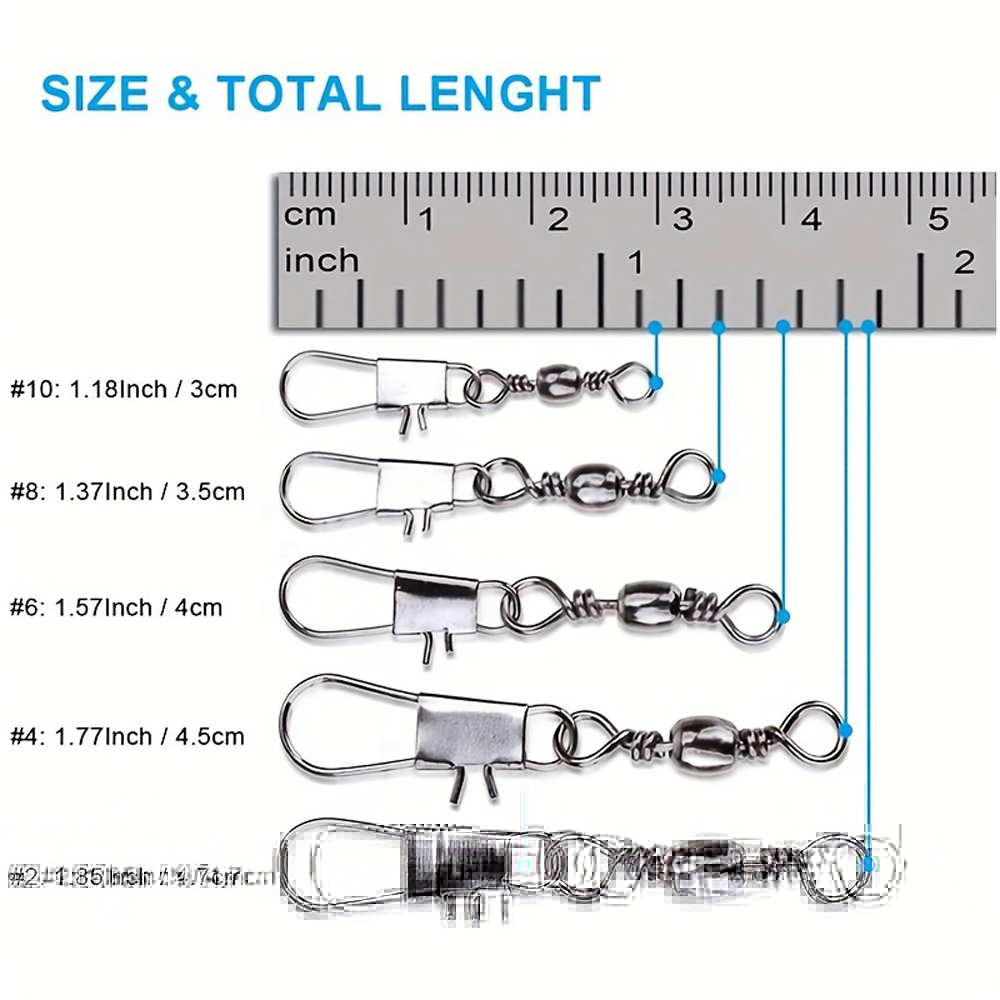 100Pcs/Lot 4#6#8#10#12# Swivel - огляд і ціна Fishing Lure Accessories