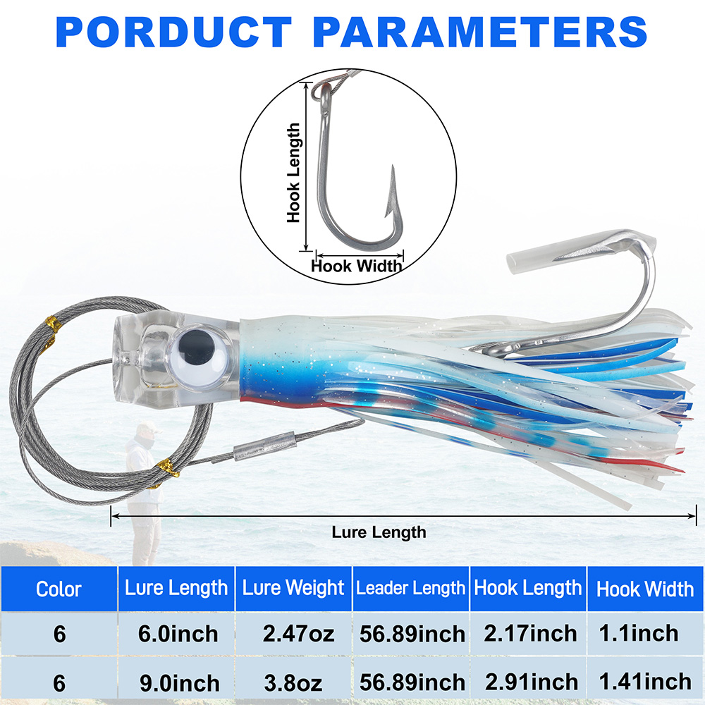 6Pcs Saltwater Tolling Lures S - огляд і ціна Fishing Lure Buzzbait